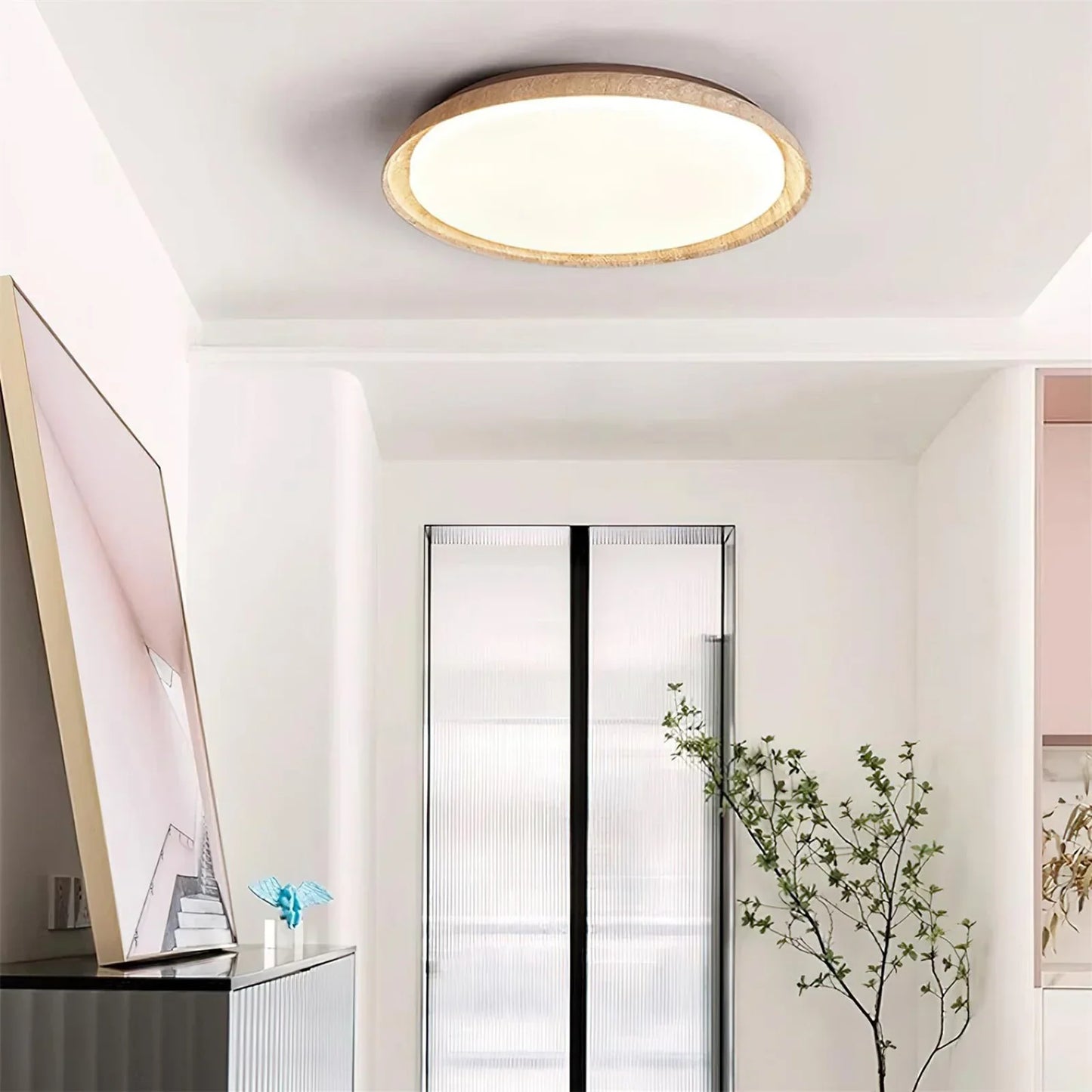 Round Kuzco Travertine Ceiling Light