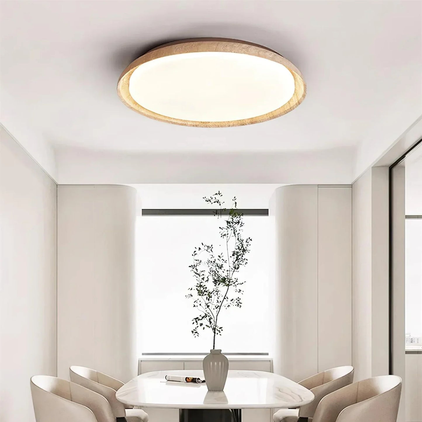 Round Kuzco Travertine Ceiling Light