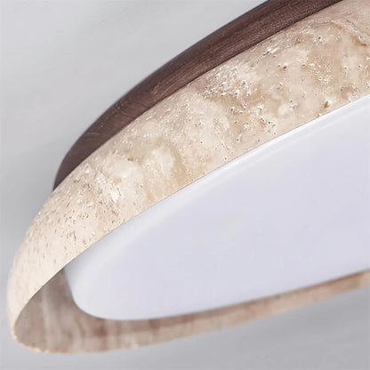 Round Kuzco Travertine Ceiling Light