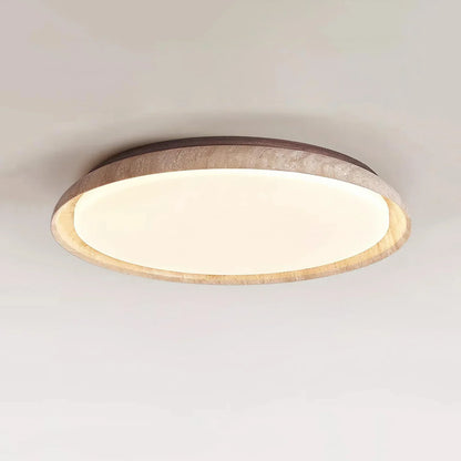 Round Kuzco Travertine Ceiling Light