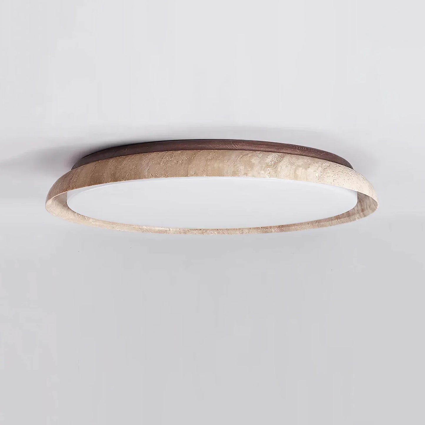 Round Kuzco Travertine Ceiling Light