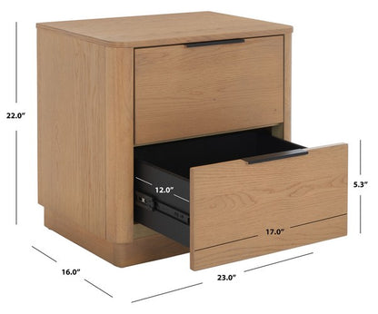 Gabrietta 2 Drawer Wood Nightstand