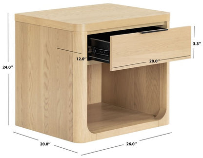 Raylie 1 Drawer Wood Nightstand