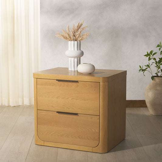 Raylie 2 Drawer Wood Nightstand
