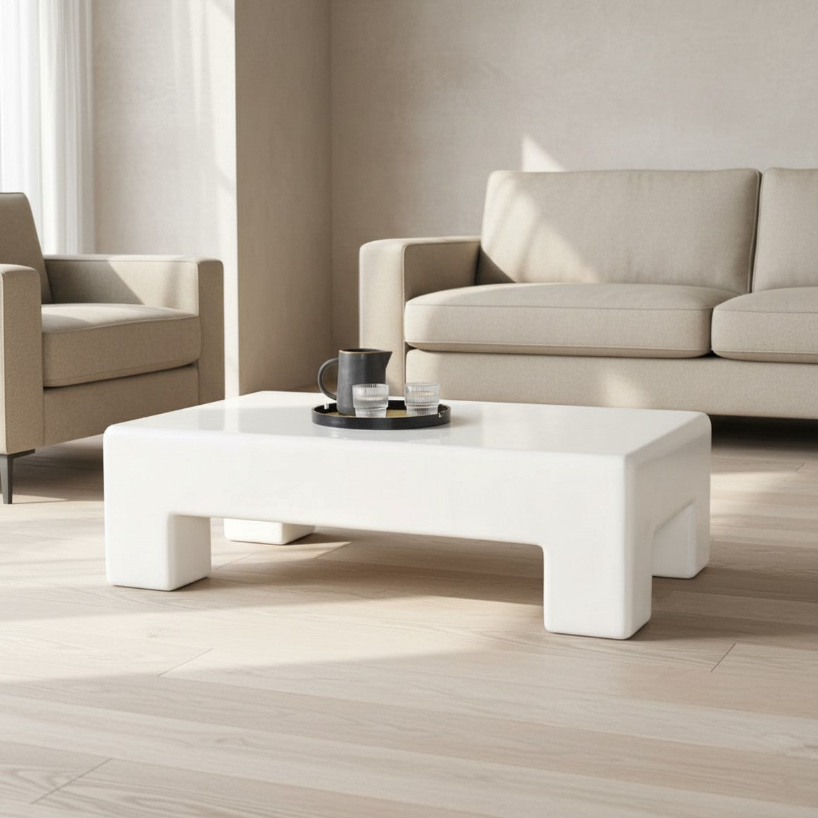 Branford Rectangle Concrete Coffee Table
