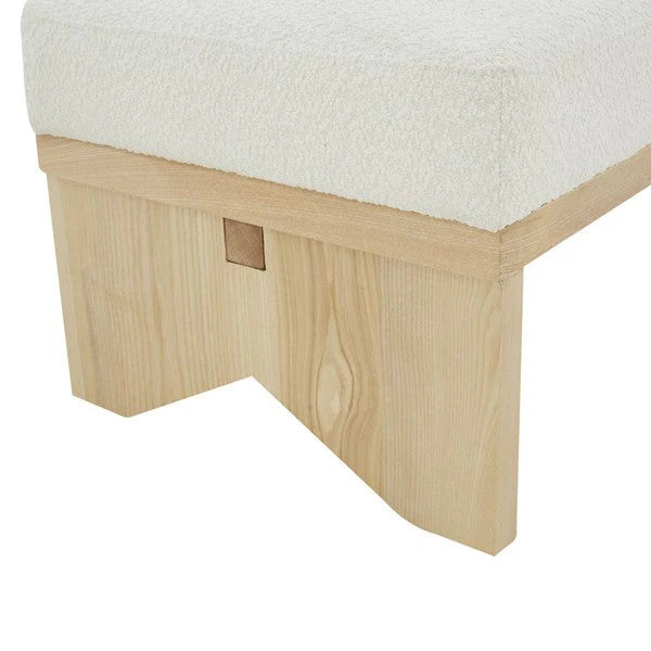 Sharyn Boucle & Wood Bench