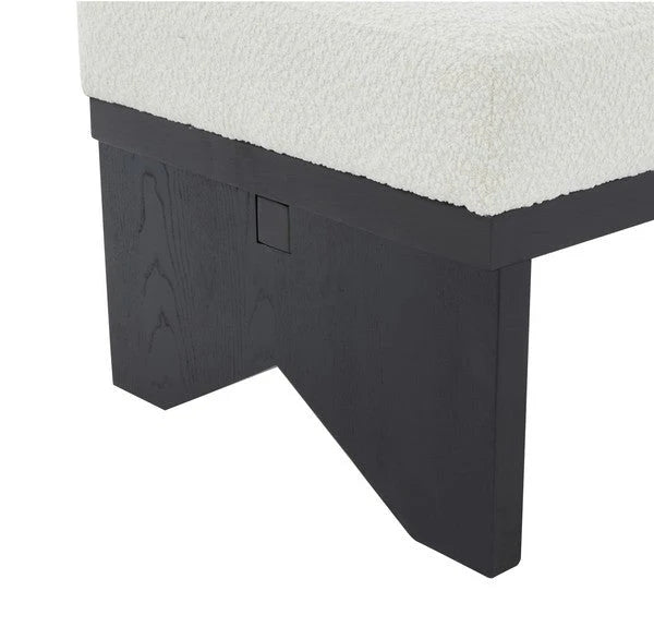 Sharyn Boucle & Wood Bench