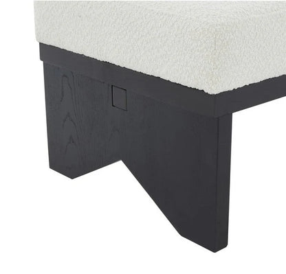 Sharyn Boucle & Wood Bench