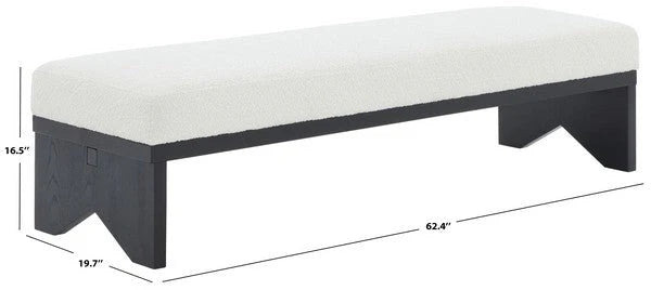Sharyn Boucle & Wood Bench