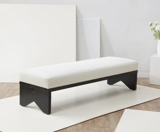 Sharyn Boucle & Wood Bench