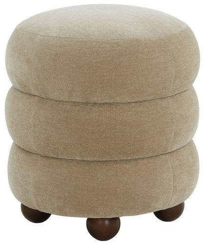 Cecelia Round Channel Tufted Ottoman