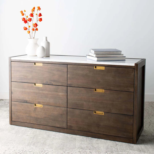 Adeline 6 Drawer Dresser - Dark Chocolate