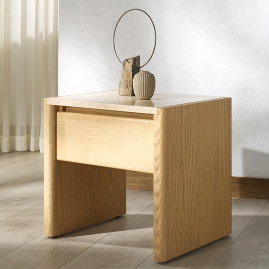 Bellarose Travertine Nightstand