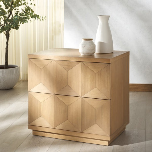 Deziree Wood 2 Drawer Nightstand