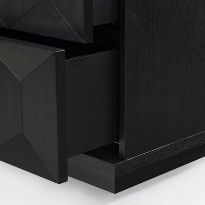 Deziree Wood 2 Drawer Nightstand