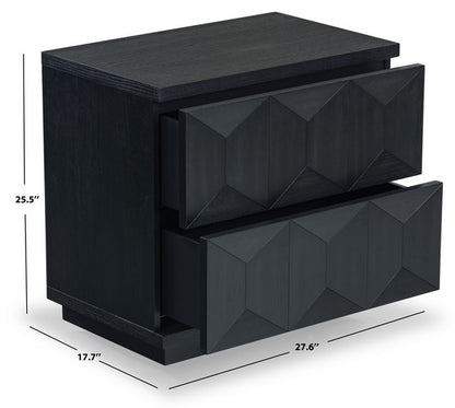 Deziree Wood 2 Drawer Nightstand