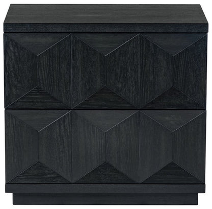 Deziree Wood 2 Drawer Nightstand