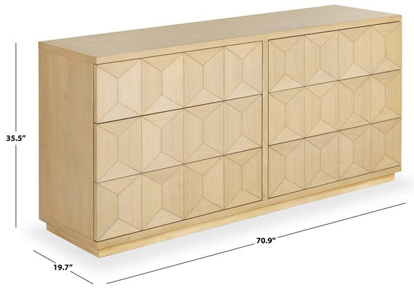 Deziree Wood 6 Drawer Dresser