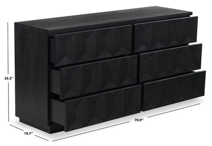 Deziree Wood 6 Drawer Dresser