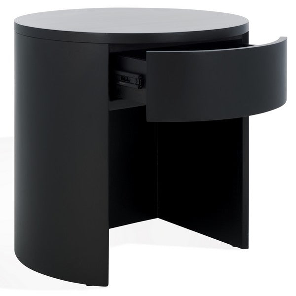 Daiya Round 1 Drawer Wood Nightstand