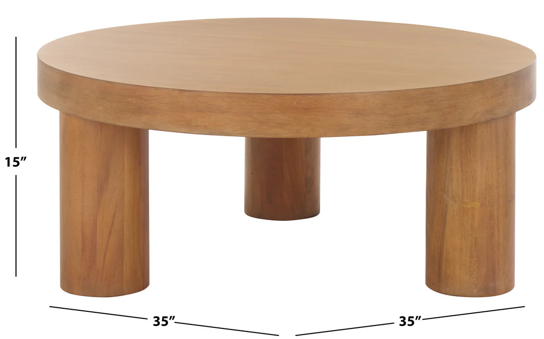 Bary Round 3 Leg Wood Coffee Table