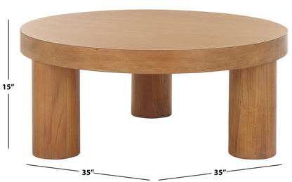 Bary Round 3 Leg Wood Coffee Table