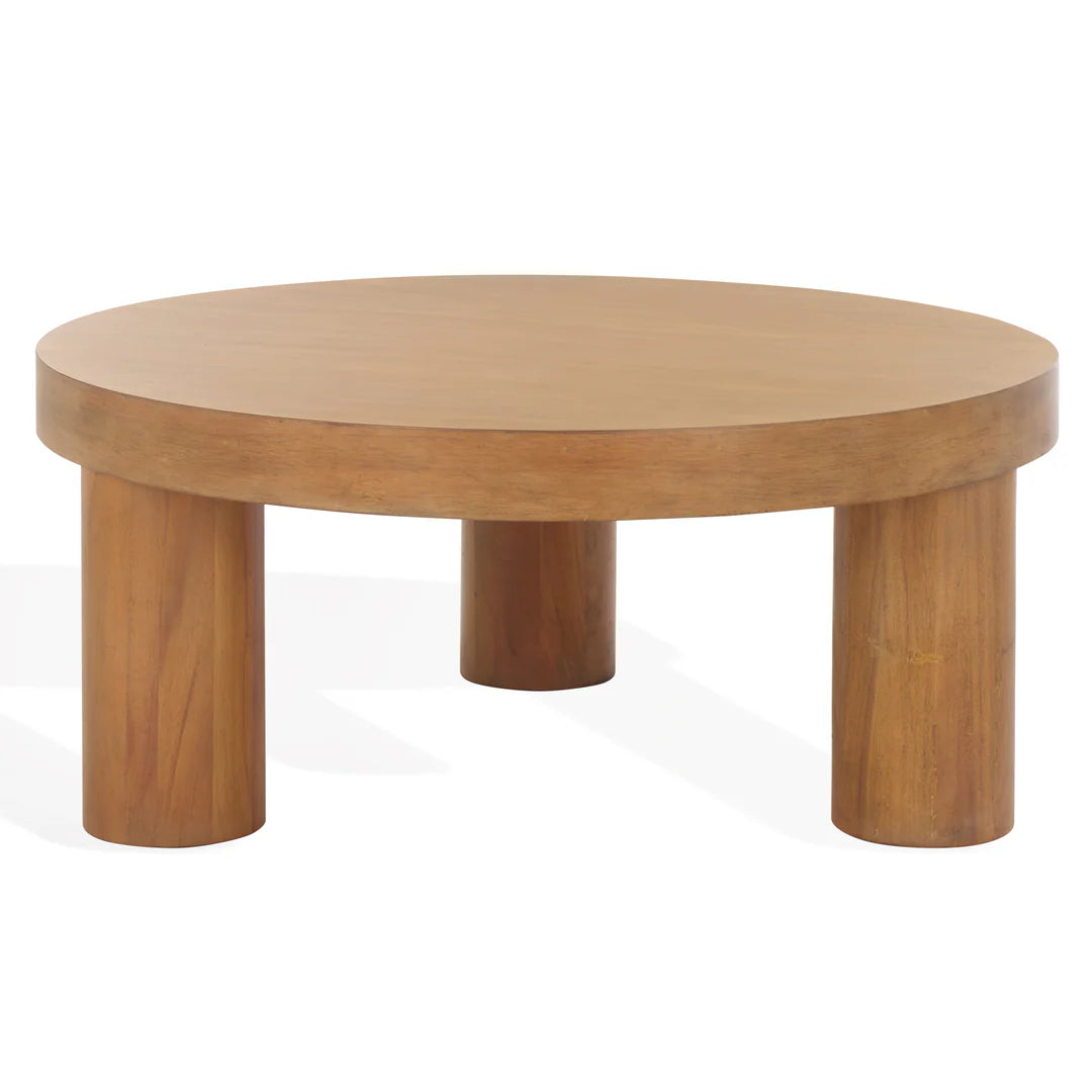 Bary Round 3 Leg Wood Coffee Table