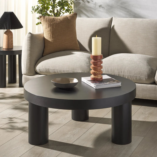 Bary Round 3 Leg Wood Coffee Table