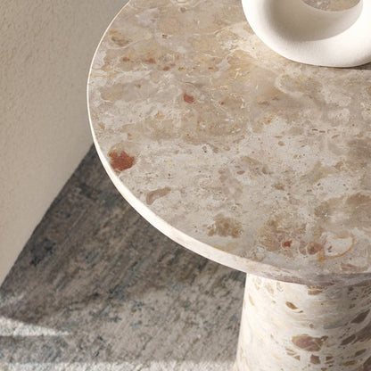 Valentia Tall Round Marble Accent Table