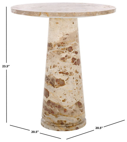 Valentia Tall Round Marble Accent Table