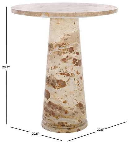 Valentia Tall Round Marble Accent Table