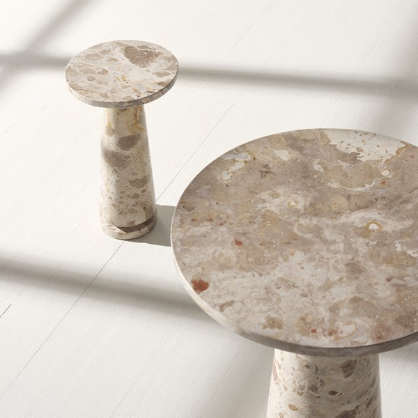 Valentia Tall Round Marble Accent Table