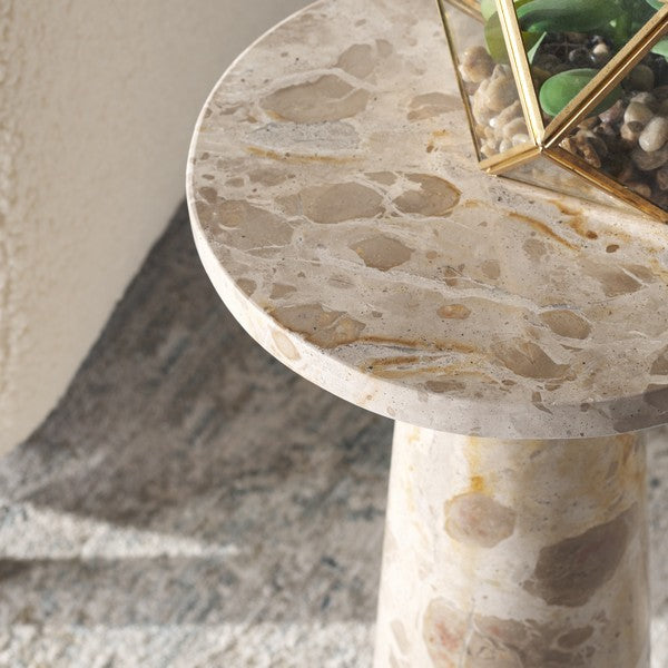 Valentia Round Marble Accent Table