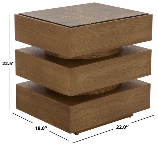 Shayrina Marble Accent Table Walnut
