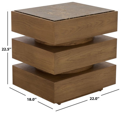 Shayrina Marble Accent Table Walnut