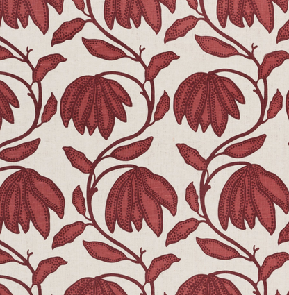 Desert Floral Pillow Cover in Sunbaked Red