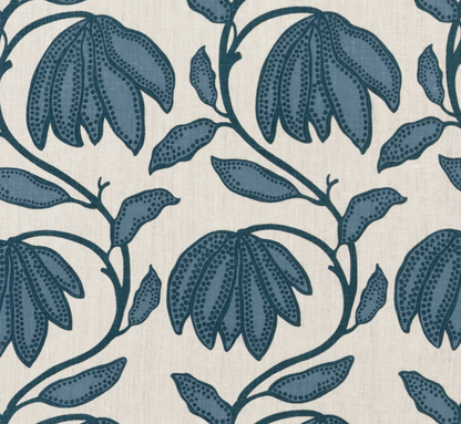 Desert Floral Pillow Cover in Mineral Blue