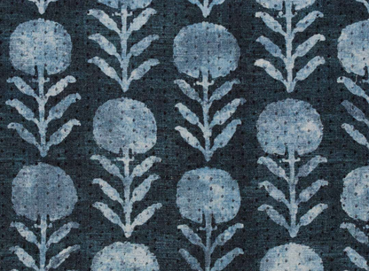Zinnia Pillow Cover in Indigo Blue, McLaurin + Piercy Textiles