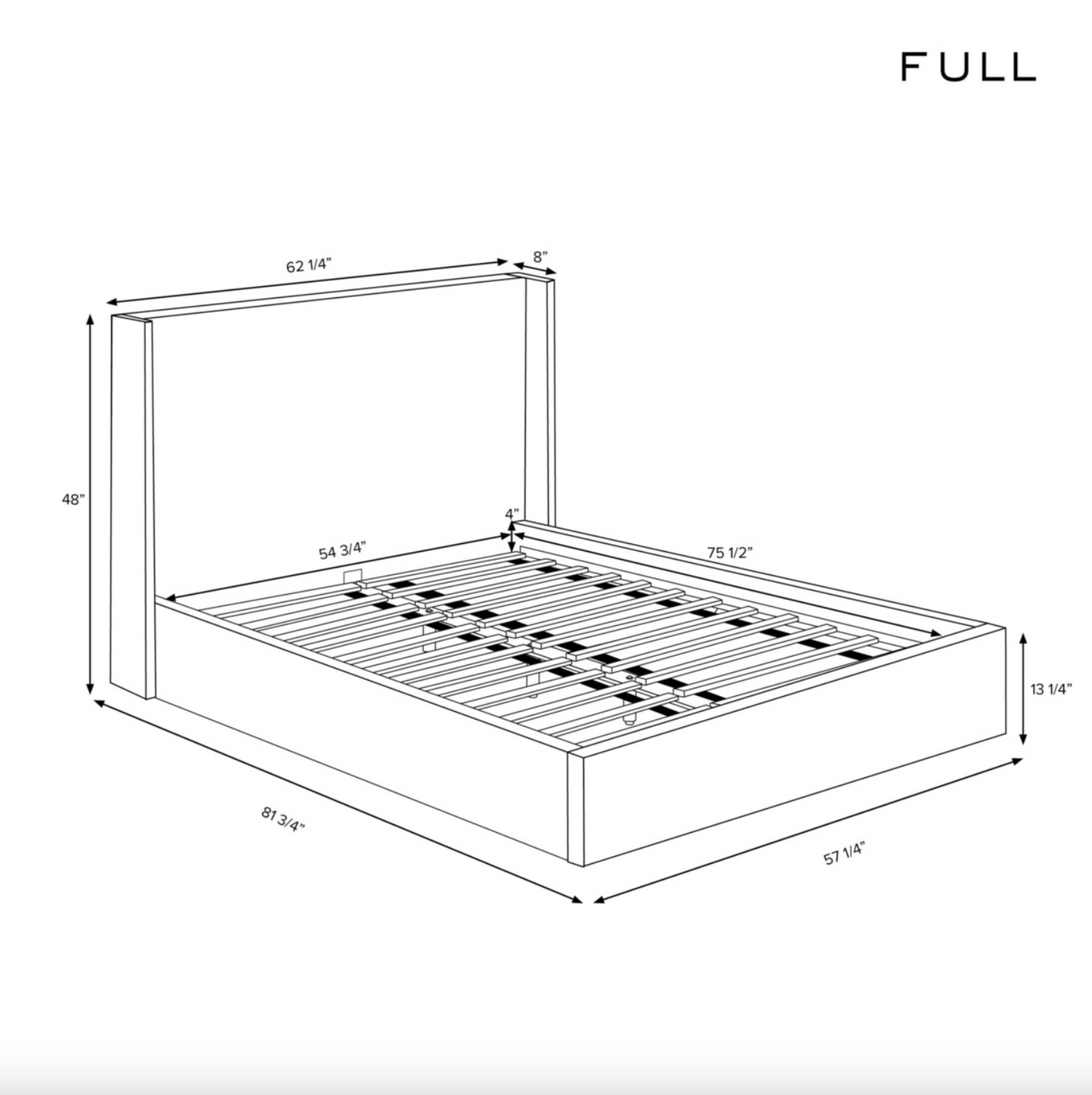Thea 48" Wingback Platform Bed