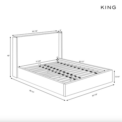 Thea 48" Wingback Platform Bed