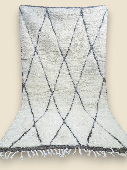 Moroccan Tihya Berber Carpet – Neutral Cream Shag Rug