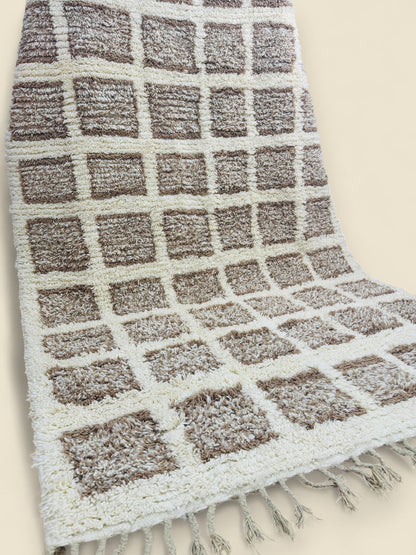 Tilila Moroccan Berber Rug – Handwoven Wool Checkered Design