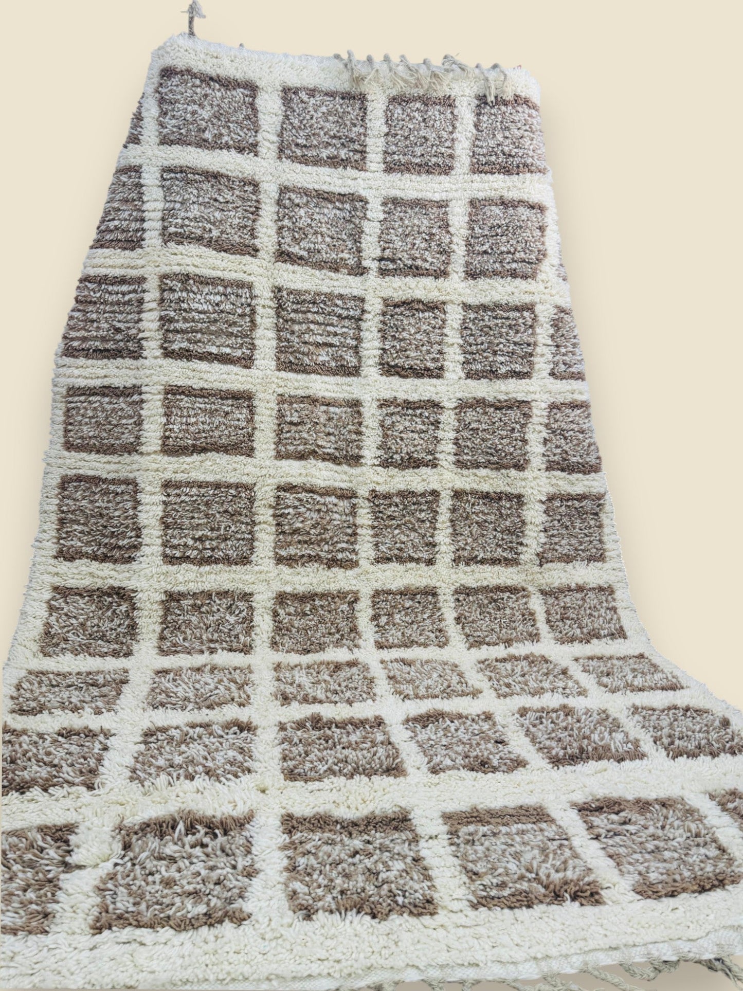 Tilila Moroccan Berber Rug – Handwoven Wool Checkered Design
