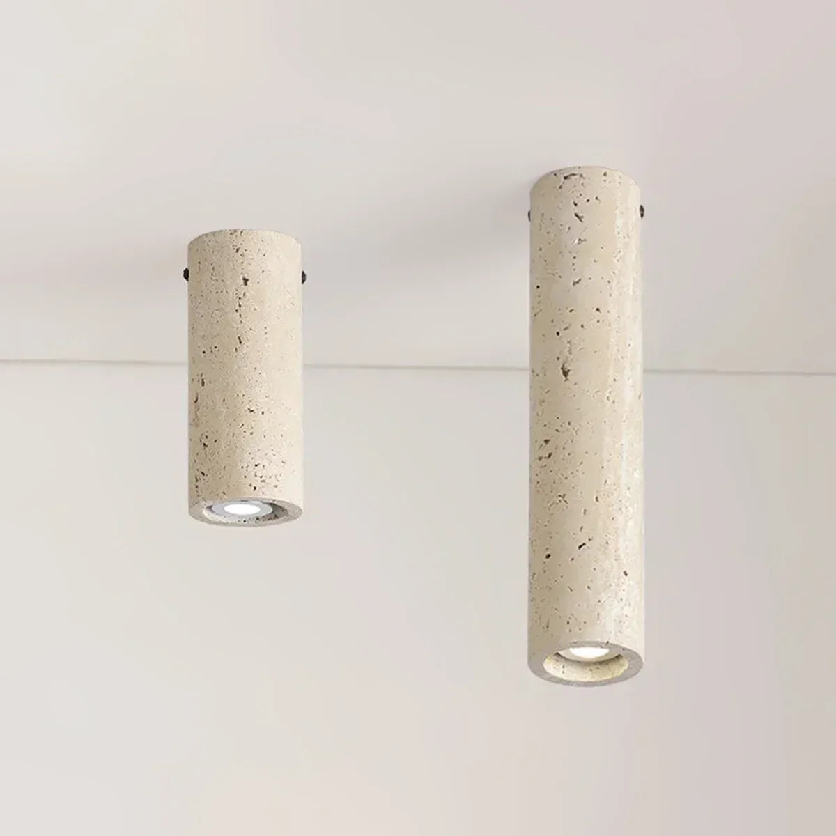 Wabi Sabi Cylinder Travertine Ceiling Lamp