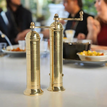 The Original Brass Mill Salt and Pepper Set