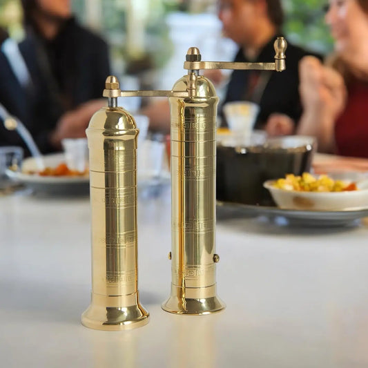 The Original Brass Mill Salt and Pepper Set