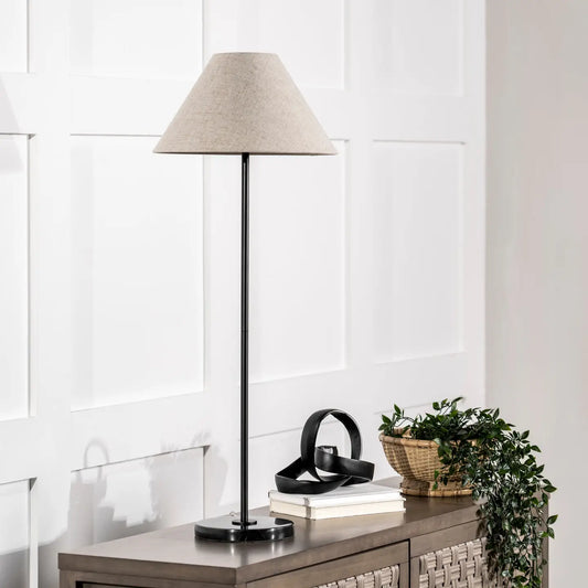 38-inch Marble/Iron Torchiere Table Lamp
