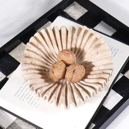Scalloped Travertine Centerpiece