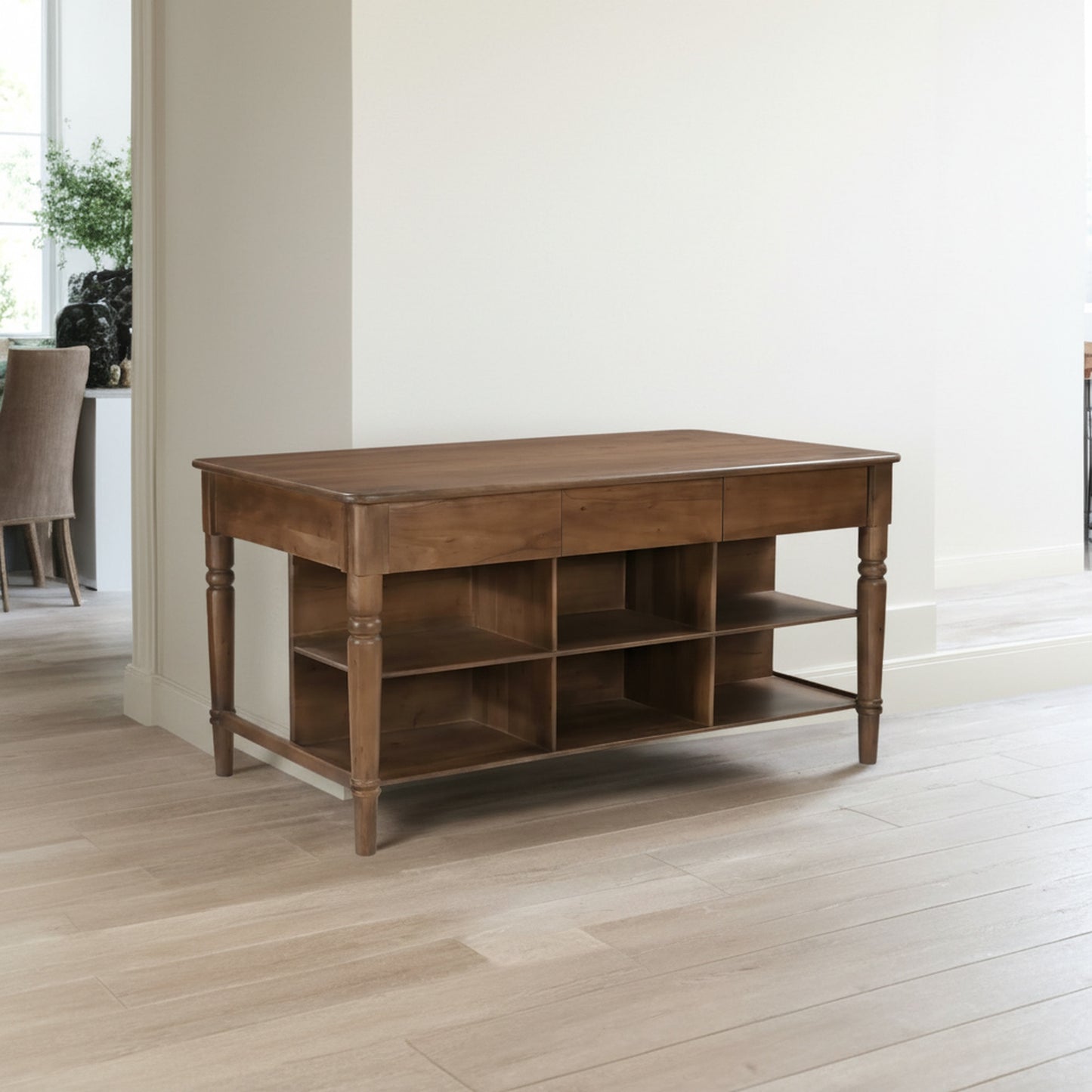 Russet Kitchen Island Brown