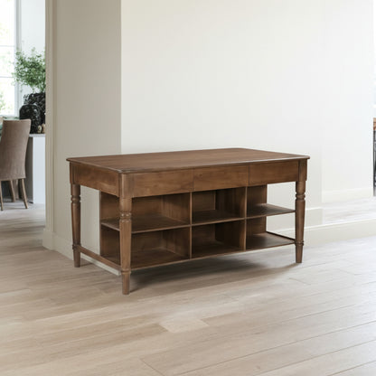 Russet Kitchen Island Brown